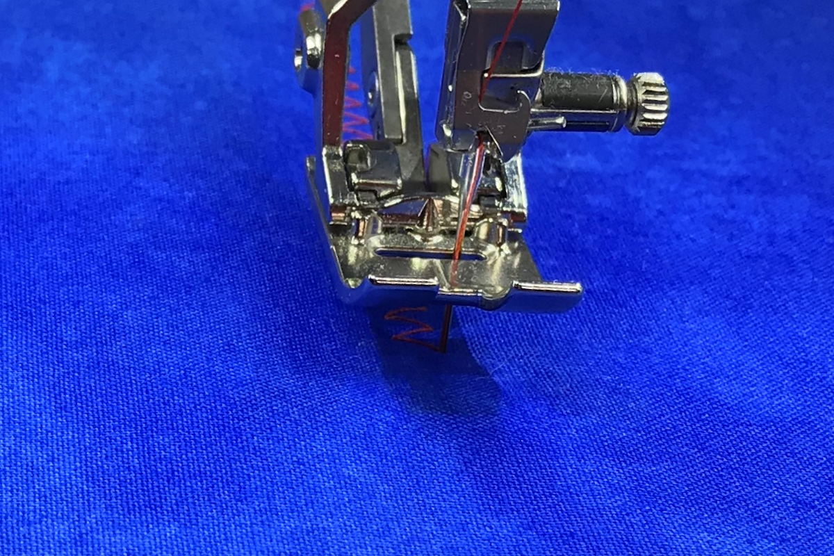 presser foot in the up position