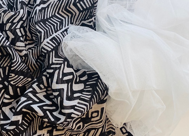 black and white sheer fabrics